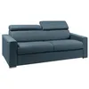 Image de Canapé 4 places convertible express en tissu bleu avec assise mémoire de forme - Couchage 160 cm - Matelas 18 cm VIZIR