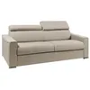 Image de Canapé 4 places convertible express en tissu beige avec assise mémoire de forme - Couchage lattes larges 160 cm - Matelas 16 cm