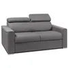 Image de Canapé 2 places convertible express en tissu gris assise mémoire de forme - Couchage 120 cm - Matelas 22 cm mémoire de forme VIZIR