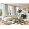 Image de Grand canapé d'angle panoramique en tissu chiné beige POGNI de Maison Céphy