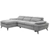 Image de Canapé dangle gauche convertible en tissu texturé gris SURDELI