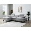 Image de Canapé d'angle gauche convertible en tissu texturé gris SURDELI
