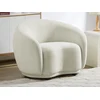 Image de Fauteuil en tissu bouclette blanc ivoire BOVANA