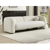 Image de Canapé 3 places en tissu bouclette blanc ivoire OVOTAS