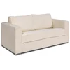Image de Canapé 3 places convertible express en velours côtelé grosses côtes beige - Couchage 140 cm - Matelas 18 cm LORETO