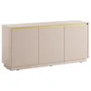 Image de Buffet avec 3 portes en MDF - Beige et doré - POSINIA
