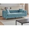 Image de Canapé 3 places chesterfield en velours bleu pastel EDWINA