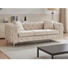 Image de Canapé 3 places chesterfield en velours beige EDWINA