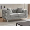 Image de Canapé 2 places chesterfield en velours gris clair EDWINA