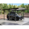 Image de Carport pergola simple autoportant en aluminium - 1 voiture - 15,15 m² - Gris anthracite - BARESA