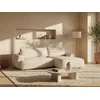 Image de Canapé d'angle droit convertible en tissu chiné beige MONELIA