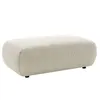 Image de Pouf en tissu chiné beige MONELIA
