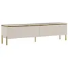 Image de Meuble TV avec 2 portes - Beige et doré - VUKIA