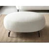 Image de Pouf en tissu bouclette blanc ivoire AREMIA
