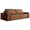 Image de Canapé 4 places convertible en tissu effet cuir marron AMELIA