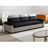 Image de Canapé 3 places convertible en tissu noir et gris clair GABY II