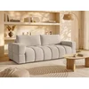 Image de Canapé 3 places convertible en tissu bouclette beige ISSORO II