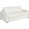 Image de Canapé 3 places convertible express cuir de buffle blanc - Couchage 140 cm - Matelas 22 cm avec mémoire de forme - CALITO