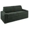 Image de Canapé 3 places convertible express en velours côtelé vert - Couchage 140 cm - Matelas 22 cm avec mémoire de forme - CALITO