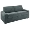 Image de Canapé 3 places convertible express en velours côtelé gris - Couchage lattes larges 140 cm - Matelas 14 cm CALITO