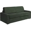 Image de Canapé 4 places convertible express en velours côtelé vert - Couchage lattes larges 160 cm - Matelas 22 cm avec mémoire de forme CALITO