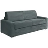 Image de Canapé 4 places convertible express en velours côtelé gris - Couchage lattes larges 160 cm - Matelas 22 cm avec mémoire de forme CALITO