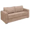 Image de Canapé 4 places convertible express en velours côtelé taupe - Couchage 160 cm - Matelas 22 cm avec mémoire de forme LORETO