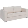 Image de Canapé 3 places convertible express en tissu chenille beige - Couchage à lattes larges 140 cm - Matelas 22 cm avec mémoire de forme LORETO