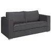 Image de Canapé 3 places convertible express en tissu chenille gris anthracite - Couchage à lattes larges 140 cm - Matelas 18 cm LORETO