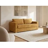 Image de Canapé 3 places convertible express en velours côtelé jaune moutarde - Couchage à lattes larges 140 cm - Matelas 18 cm LORETO