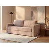Image de Canapé 4 places convertible express en velours côtelé rose - Couchage à lattes larges 160 cm - Matelas 22 cm avec mémoire de forme LORETO