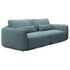 Image de Canapé 3 places convertible en tissu texturé bleu VOPOZA