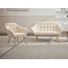 Image de Canapé 2 places et fauteuil en tissu beige CASERTA