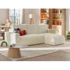 Image de Canapé dangle réversible convertible en tissu bouclette beige ISSORO II