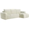 Image de Canapé d'angle réversible convertible en tissu bouclette beige ISSORO II