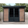 Image de Abri de jardin en bois composite 28 mm aspect naturel foncé 10,43 m² - HAZELTON