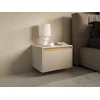 Image de Lot de 2 tables de chevet suspendues ou à poser avec 1 tiroir - MDF - Beige et doré - POSINIA