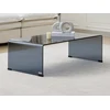 Image de Table basse en verre trempé courbé et fumé - Noir - ALONZO