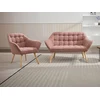 Image de Canapé 2 places et fauteuil en tissu rose chiné CASERTA