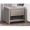 Image de Lot de 2 tables de chevet - 1 tiroir et 1 niche - Velours - Beige - ULAMI