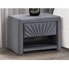 Image de Lot de 2 tables de chevet - 1 tiroir et 1 niche - Velours - Gris anthracite - ULAMI