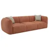 Image de Canapé 3 places en tissu chenille terracotta JUNETI