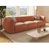 Image de Canapé 3 places en tissu chenille terracotta JUNETI