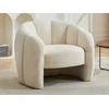 Image de Fauteuil coquillage en tissu chenille beige DELIPO