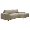Image de Canapé dangle droit convertible en tissu texturé taupe DAVISO