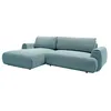 Image de Canapé dangle gauche convertible en tissu chiné bleu MONELIA