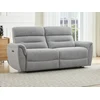 Image de Canapé 3 places relax électrique en tissu texturé gris BREVIO