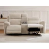 Image de Canapé 2 places relax électrique avec tablette en tissu chiné beige KELUNO