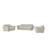 Image de Canapé 3 places 2 places et fauteuil en tissu chiné beige NAPIZO