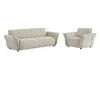 Image de Canapé 3 places et fauteuil en tissu chiné beige NAPIZO